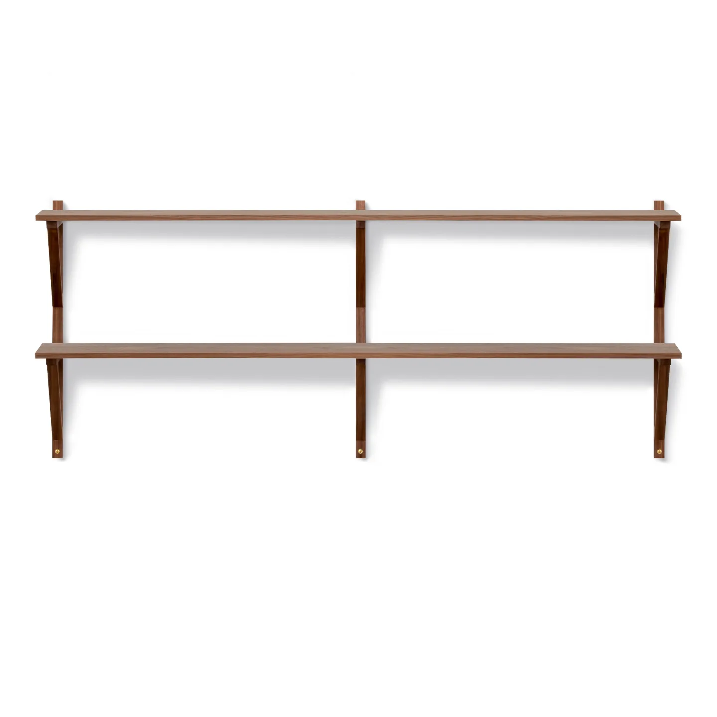 Fredericia Furniture - BM29 Shelf - 2 compartments - 2 shelves - DxWxH: 26x149x61 cm - Walnut lacquer - Vägghyllor - Børge Mogensen - Träfärgad - Trä