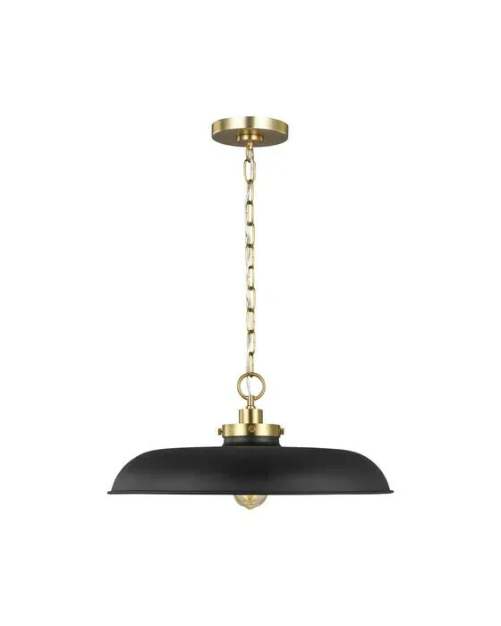 Wellfleet Wide Pendant Midnight Black/Brass