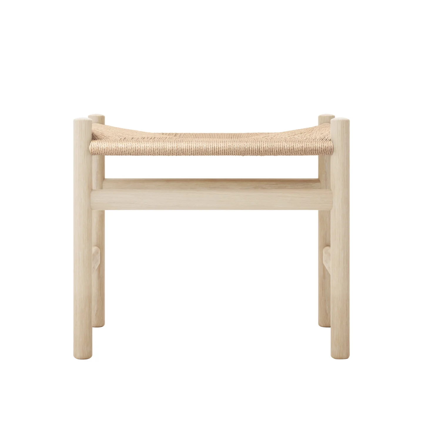 Carl Hansen - CH53, Ek, Tvålad, Naturflätad, 39 cm - Fotpallar - Hans J. Wegner - Träfärgad - Papper/Trä