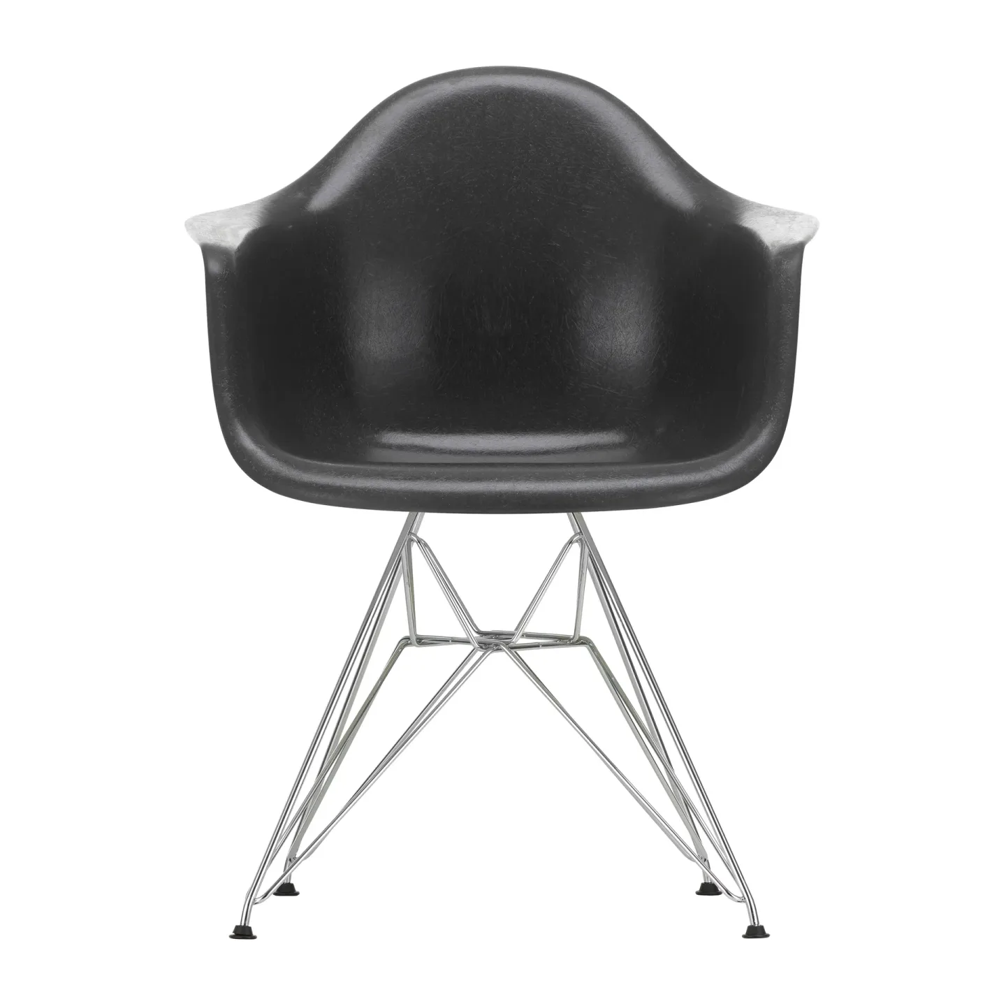 Vitra Eames fiberglass armchair DAR karmstol Elephant hide grey-Chrome