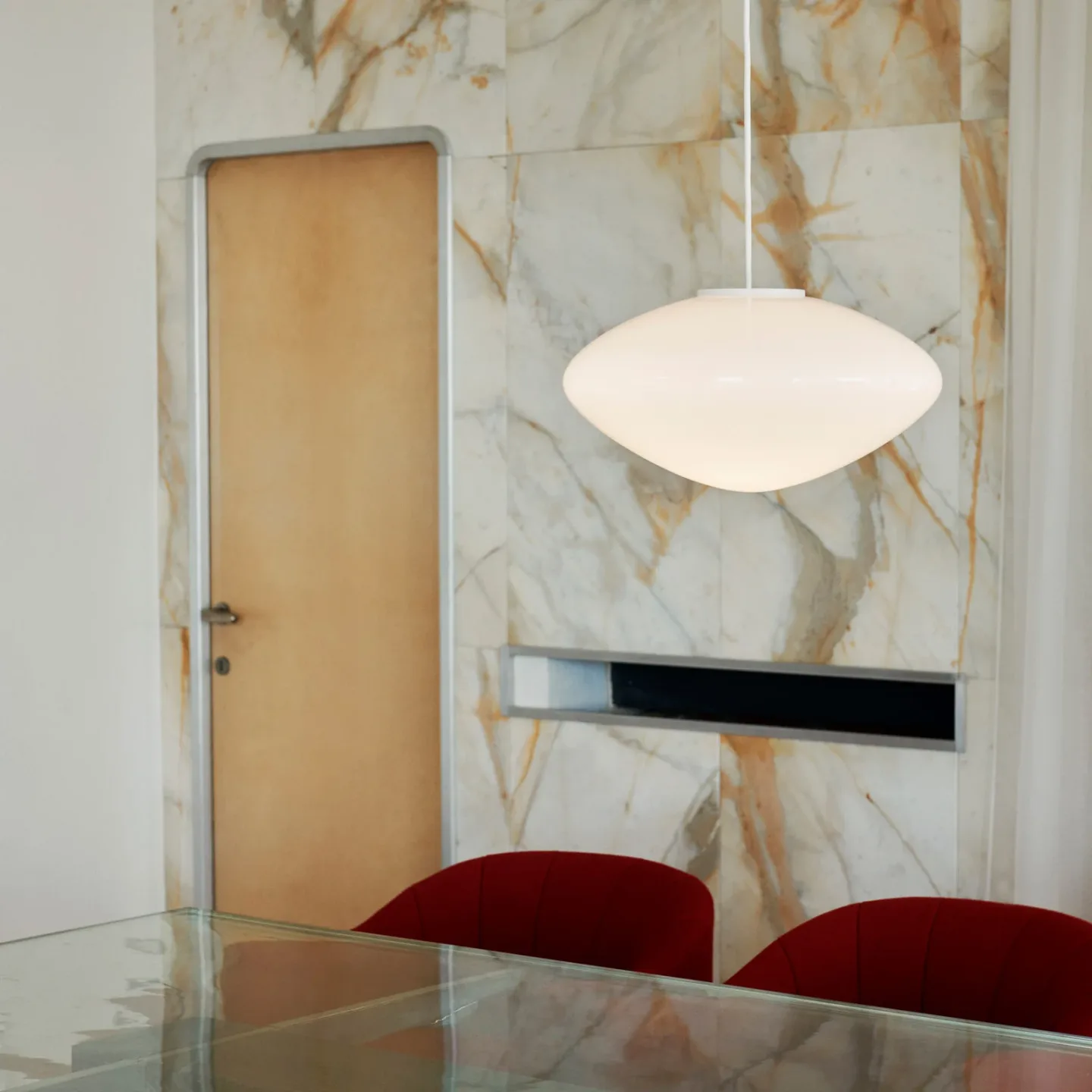 Mist AP16 Pendelleuchte Matt White - &Tradition Mist All The Way To Paris - Wohnzimmer - Design - Glas - Einflammig