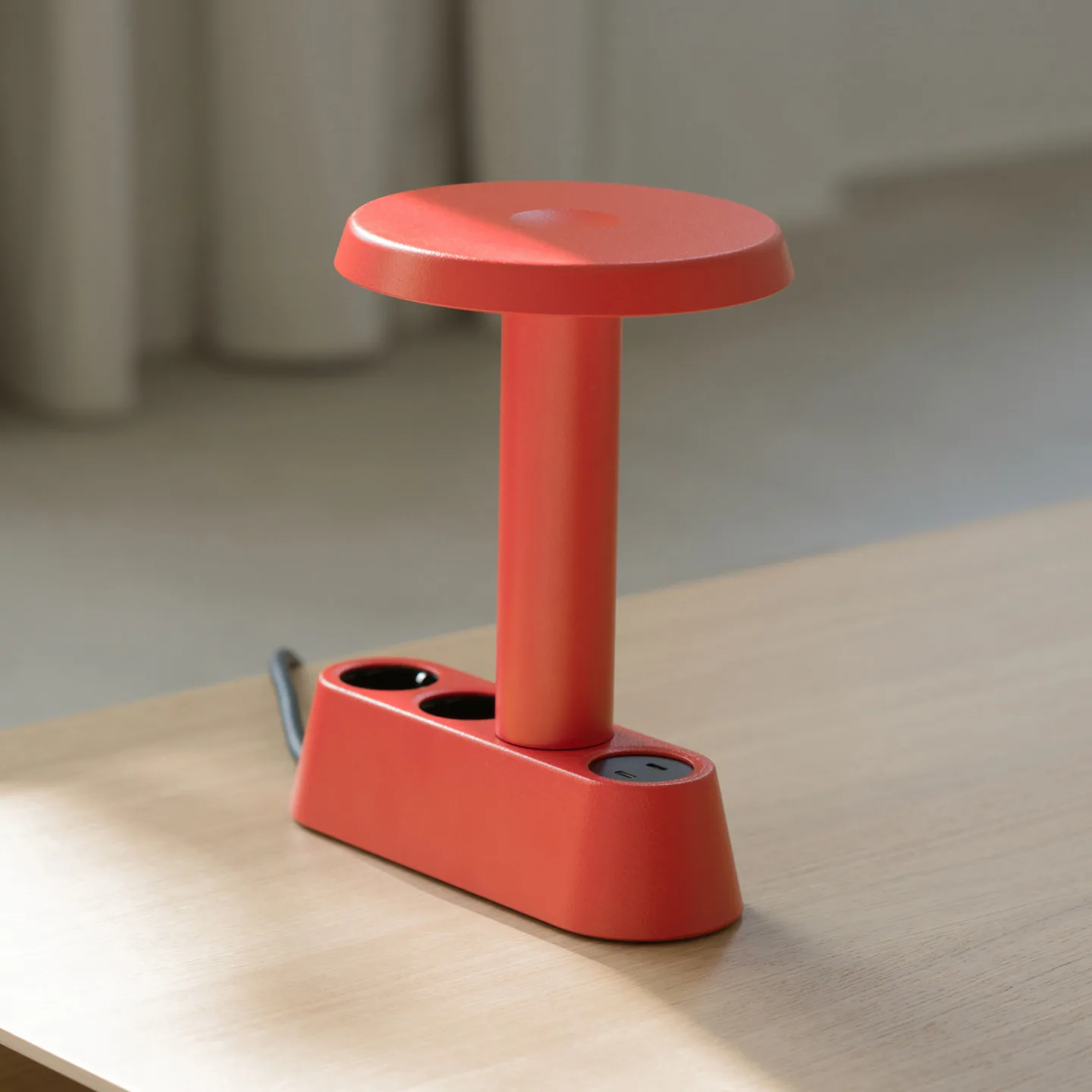 NOMAD LAMP 01 bordlampe, lysrød, 19 cm – Forming Function NOMAD COLLECTION - Stue - Design - Aluminium - Med en lyskilde