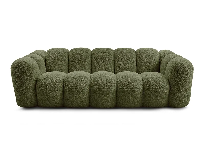 3er Sofa BOBOCHIC HIPPOLYTE Boucle-Stoff grün