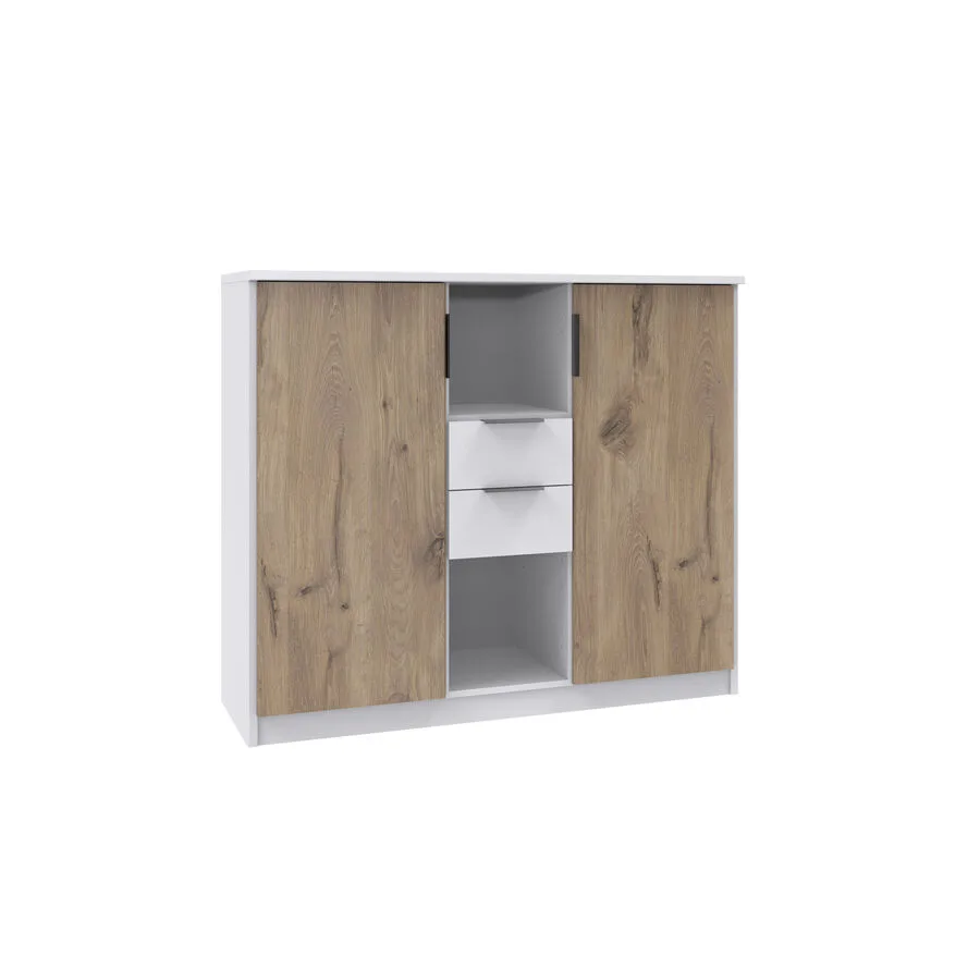 Highboard Nordy weiss/Eiche Nachbildung Holzwerkstoff B 122 H 105 cm