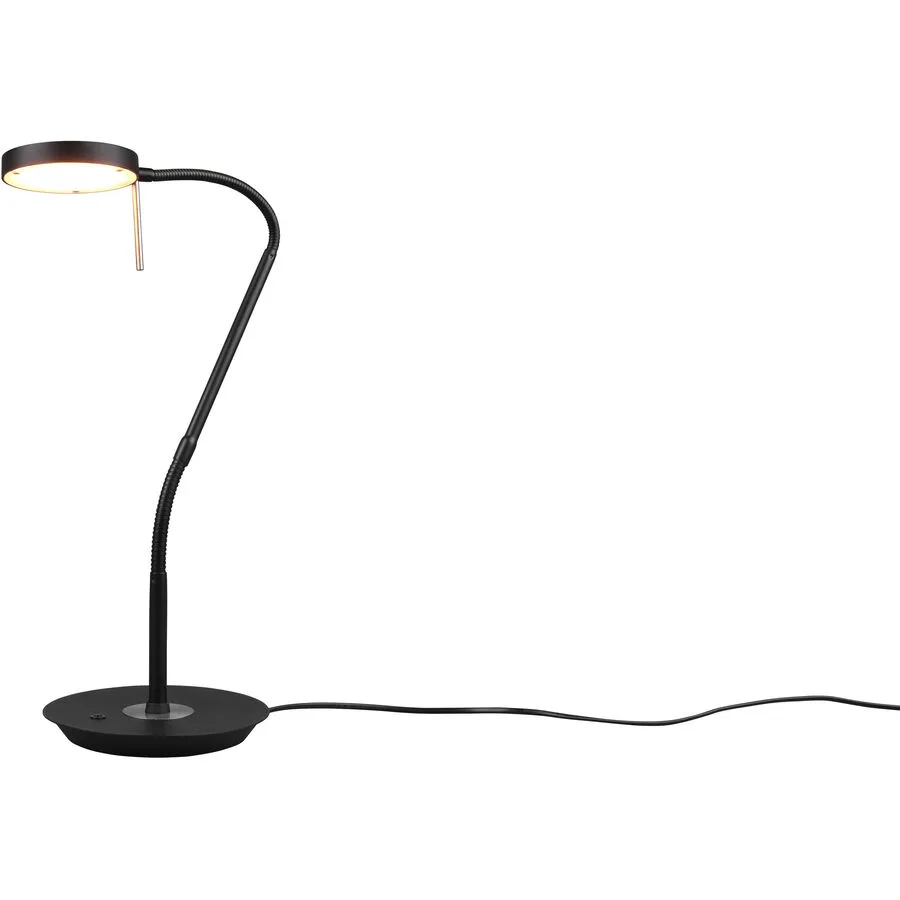 Tischlampe Monza Schwarz Metall 19 cm 57 cm - Farbe: Schwarz matt - LED - Lichtfarbe: Extra warmweiss - Helles Neutralweiss - Tischlampe- LED