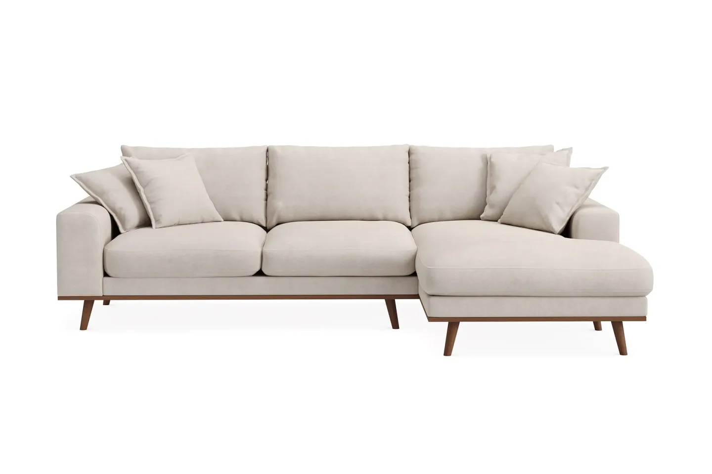 Copenhagen Premium 4-sits Högervänd L-formad Djup Divansoffa i Tyg - Beige