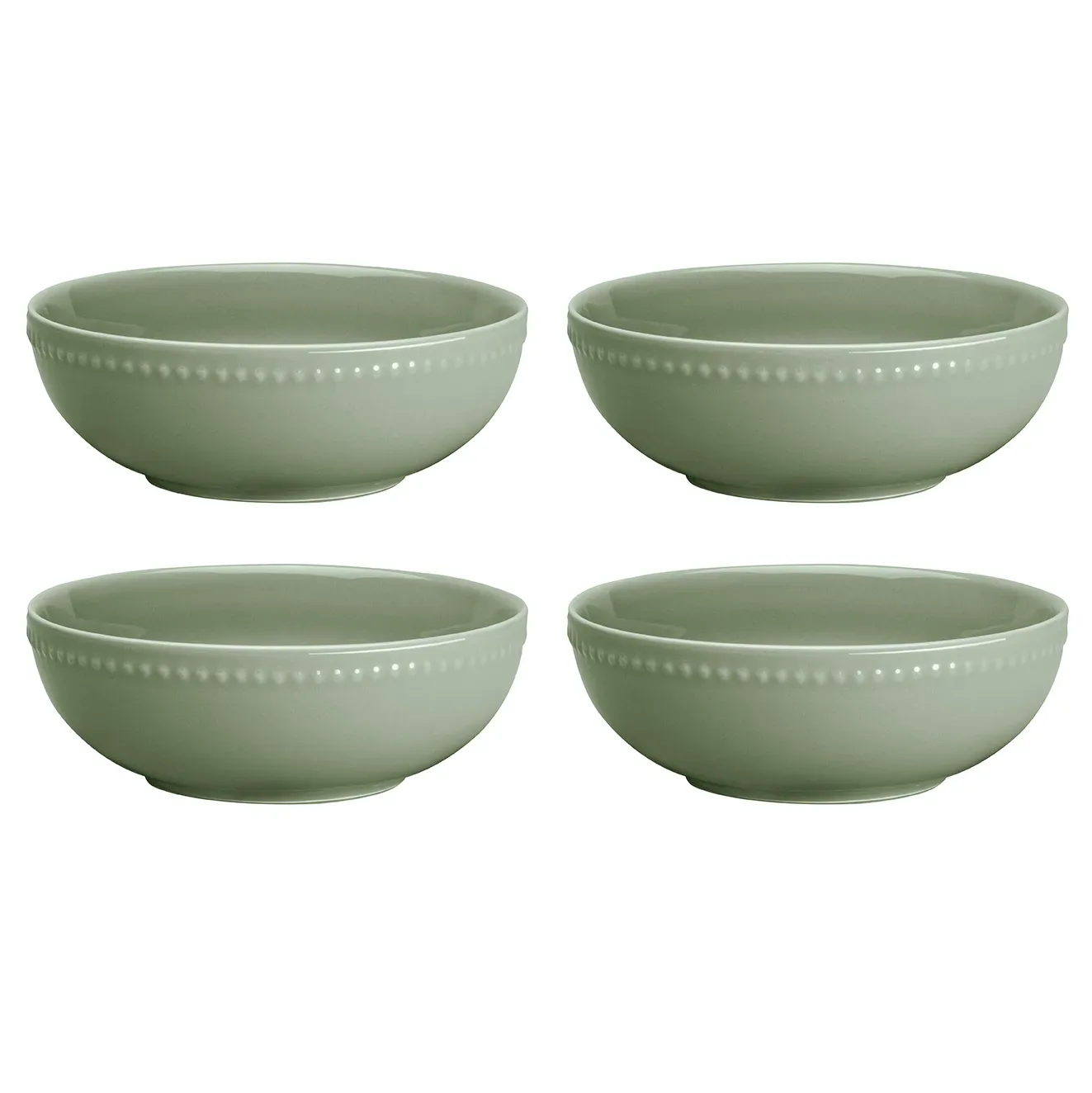 Scandi Living Dots frukostskål 60 cl 4-pack Grön