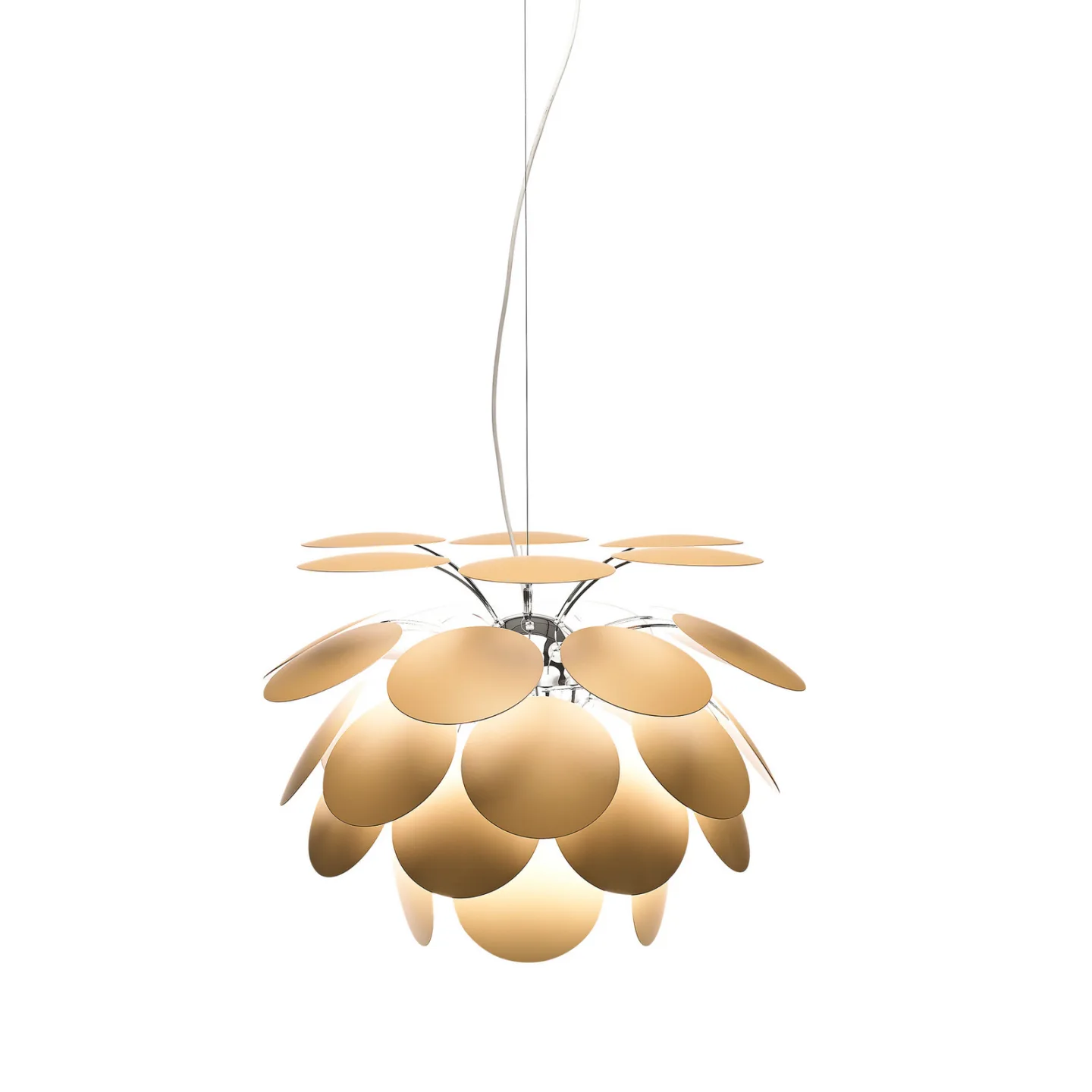 Discoco Pendelleuchte Ø53 Matt Beige - Marset Discocó - Wohnzimmer - Design - Kunststoff - Einflammig