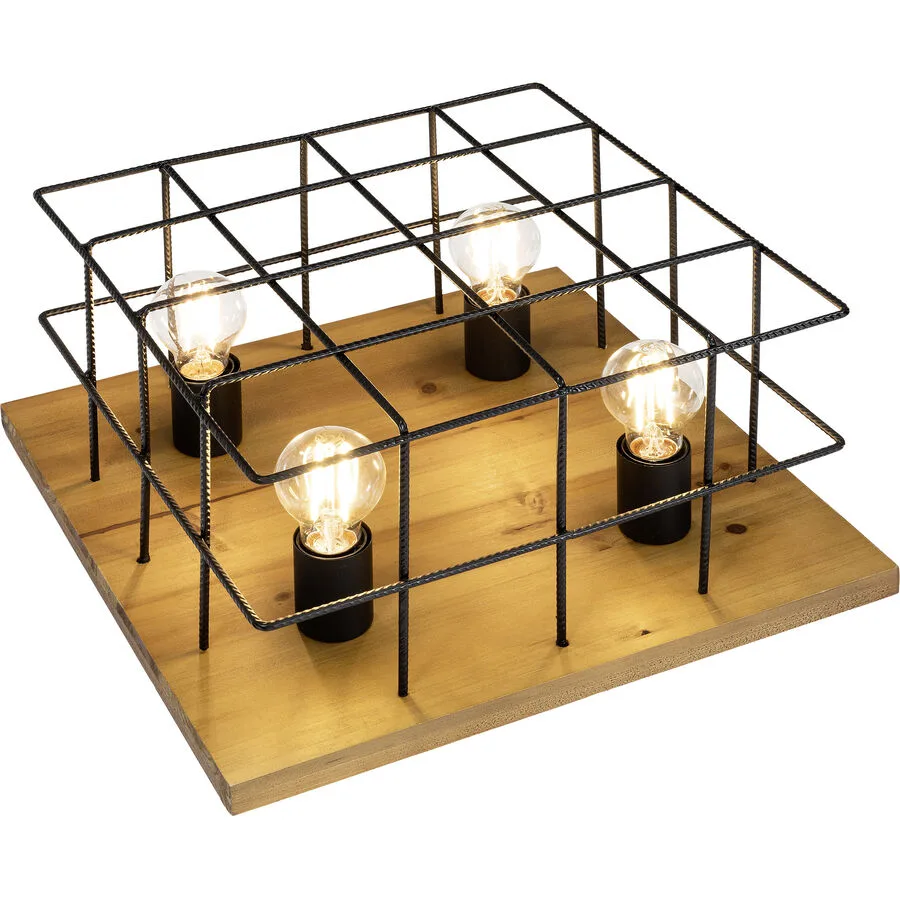 Deckenlampe Edion Braun Holz/Metall 40 cm 26 cm - Farbe: holzfarben