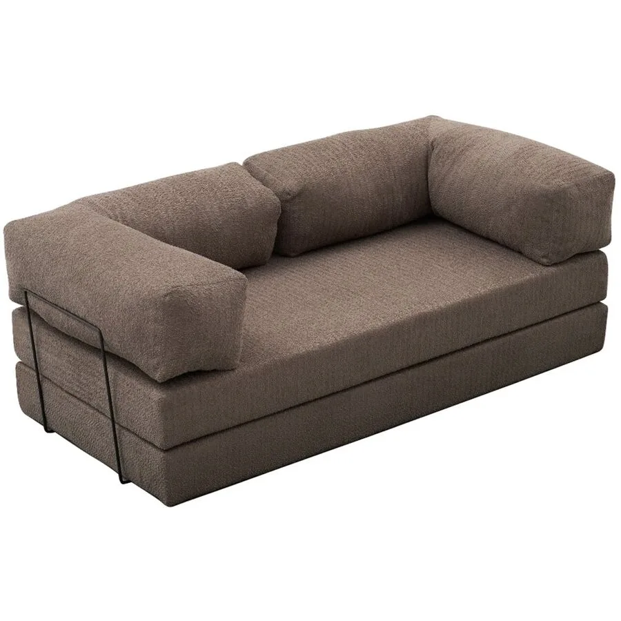 Bettsofa Foldbar Grau Polyester 190 cm 95 cm