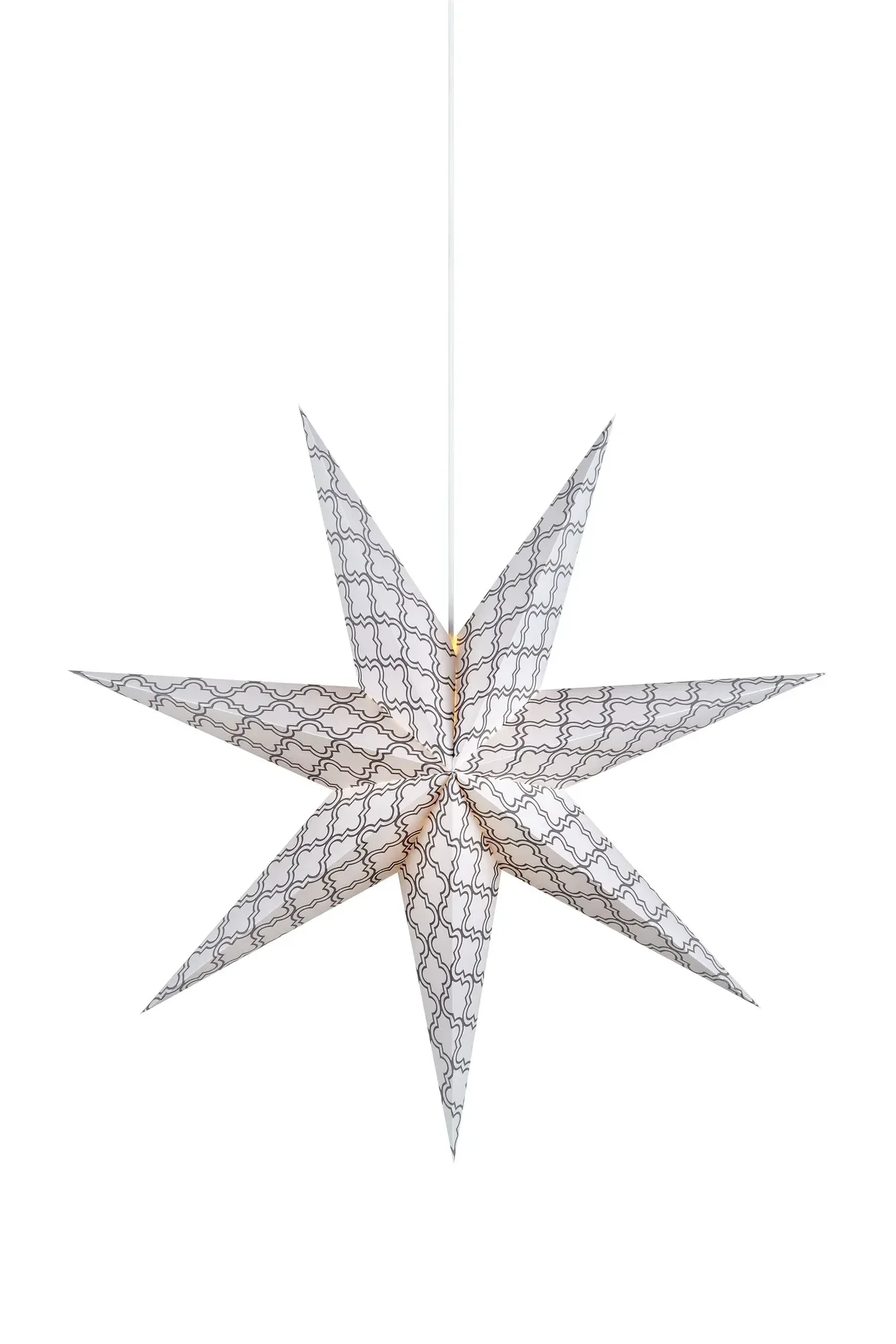 Grafik Stern Grau/Weiß 75 cm