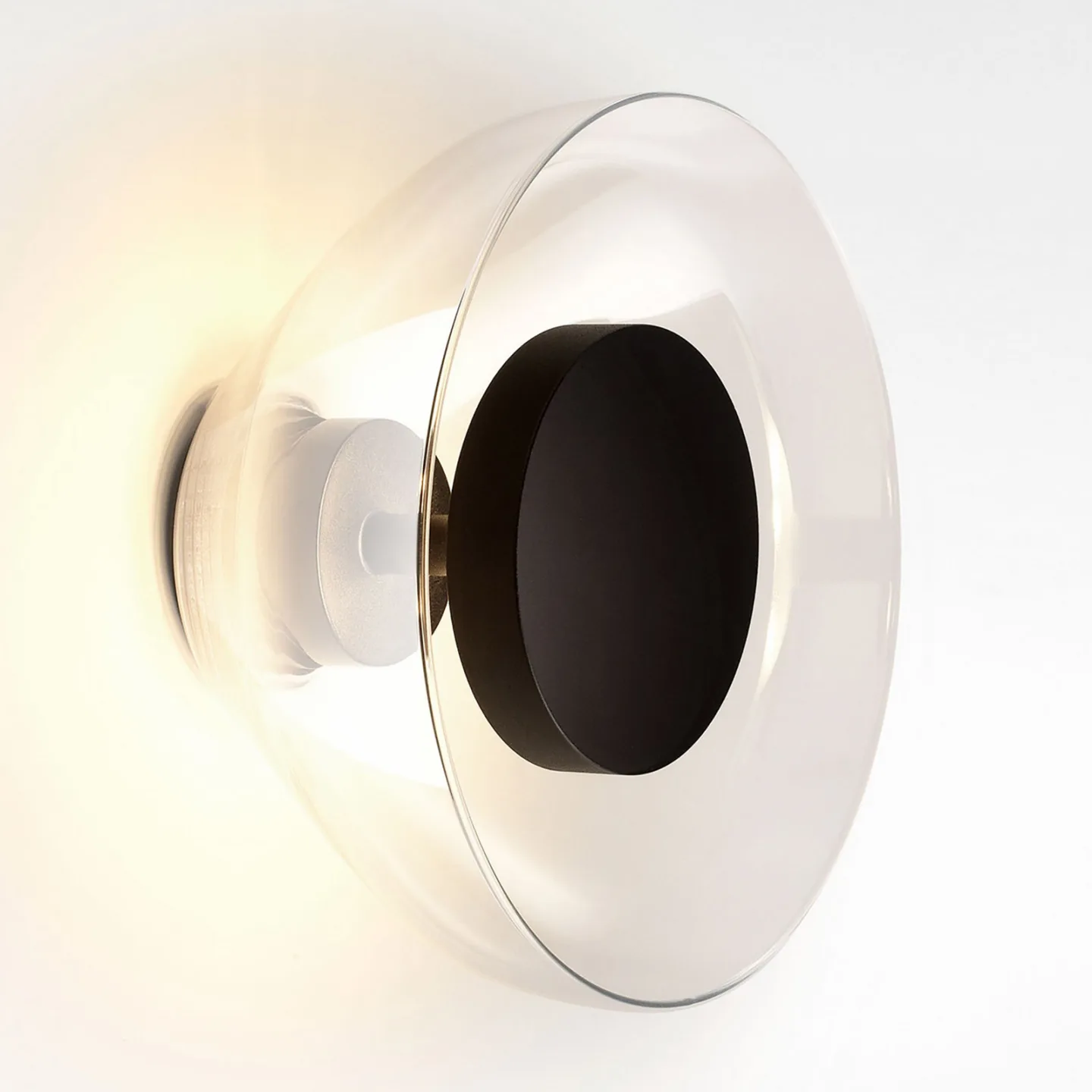 Aura LED-Wandleuchte, Ø 18 cm, transparent - Marset - Wohnzimmer - Design - Glas - Rund