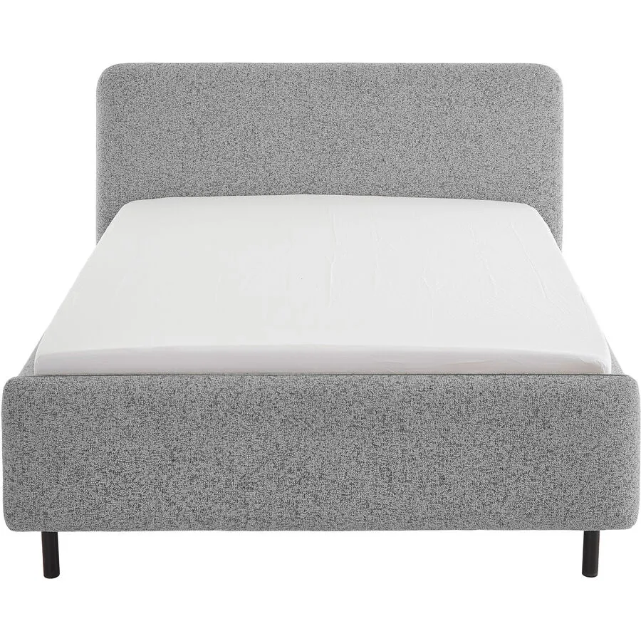 Bett Prisa hellgrau Stoff 140 x 200 cm