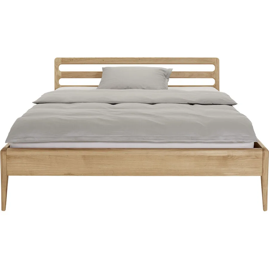 Bett Lund Natur Eiche Massivholz 160 x 200 cm - Möbel Konfigurator: Traummöbel individuell zusammenstellen