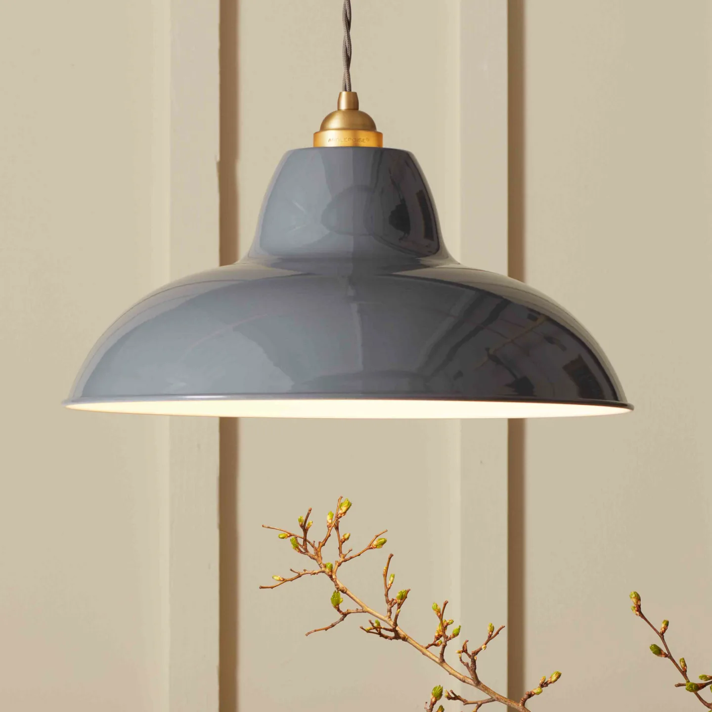 Original 1227 Brass Midi Wide Pendellampe, grau - Anglepoise - Wohnzimmer - Design - Metall - Einflammig
