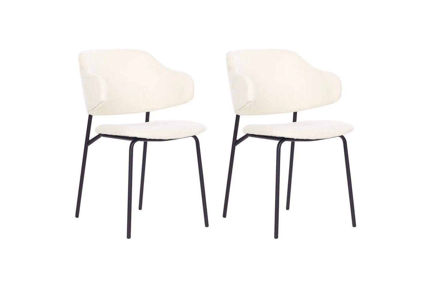 Set med 2 matstolar Kenai - Beige, svart