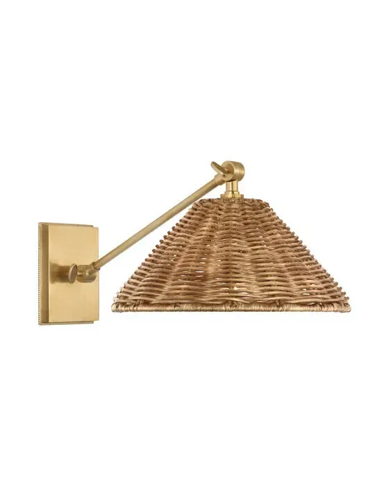 Wimberley Single Library Wall Light Brass