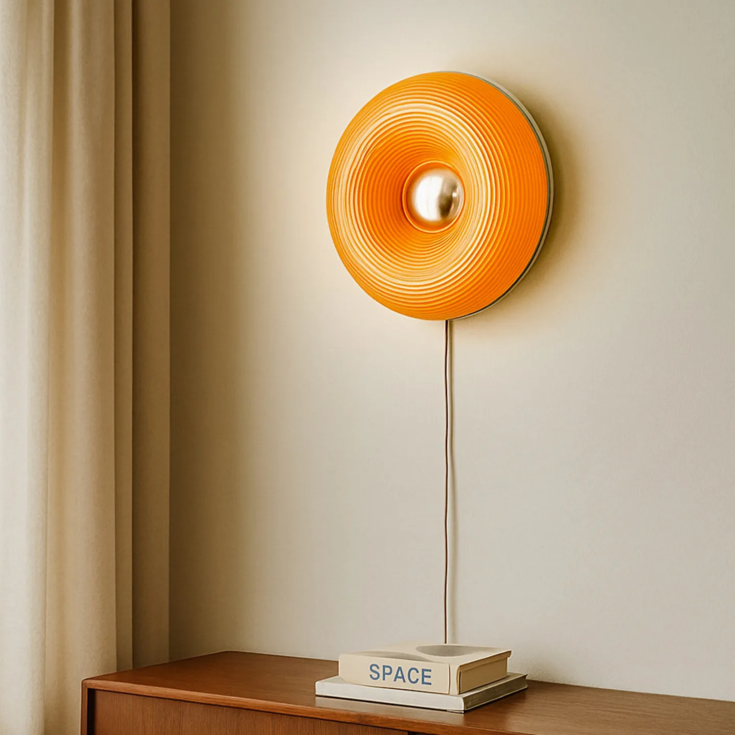 Fjora LED-Tisch-/Wandleuchte Ø 30 cm orange - Lindby - Wohnzimmer - Design - Glas - Rund