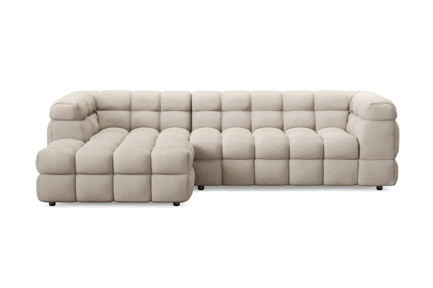 Elise 4-sits Bubblig Soffa med Divan Vänster - Beige