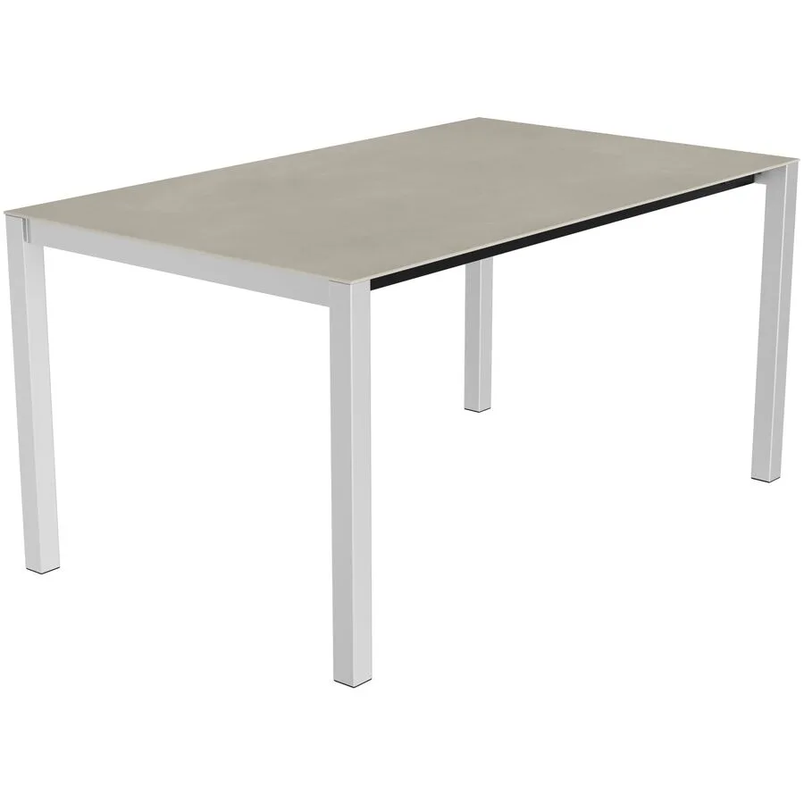 Gartentisch ausziehbar Campo Grande Edelstahl gebürstet / Grigio Keramik/Edelstahl B 150 T 90 cm - Möbel Konfigurator: Traummöbel individuell