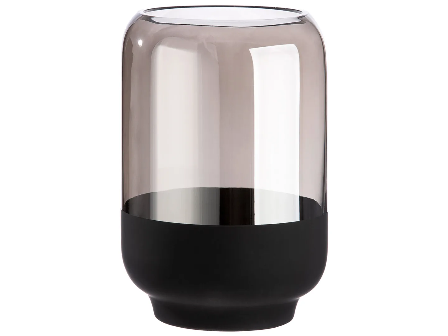 Gilde Vase Glas Silber Anthrazit H: 25 cm | Schubiger Möbel