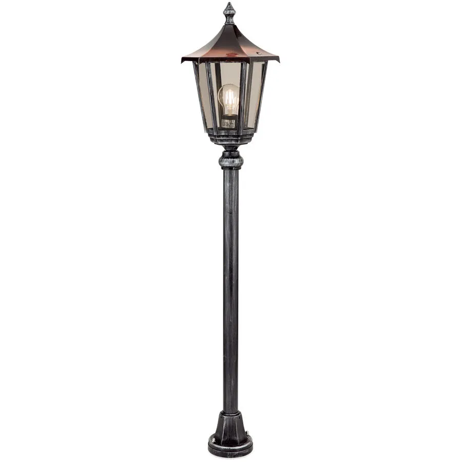 Stehlampe aussen Hermine Schwarz/Silber 25.5 cm 25.5 cm - Material: Siluminguss