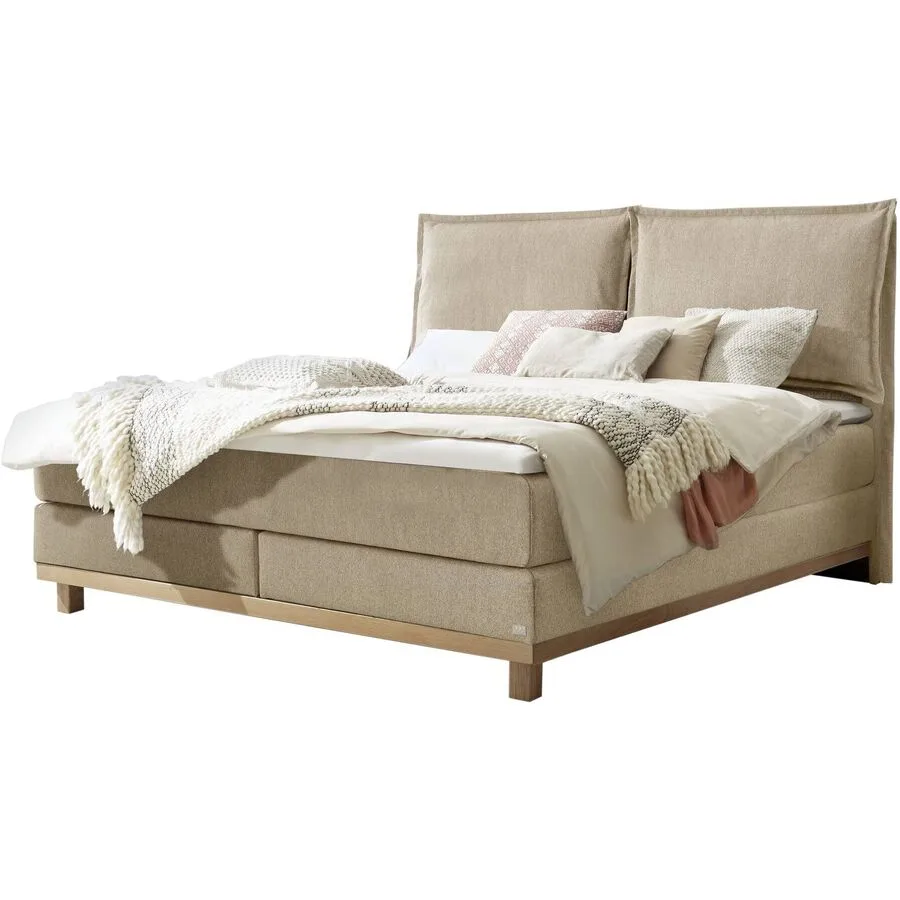 Hasena Boxspringbett Zamora sand Stoff 180 x 200 cm