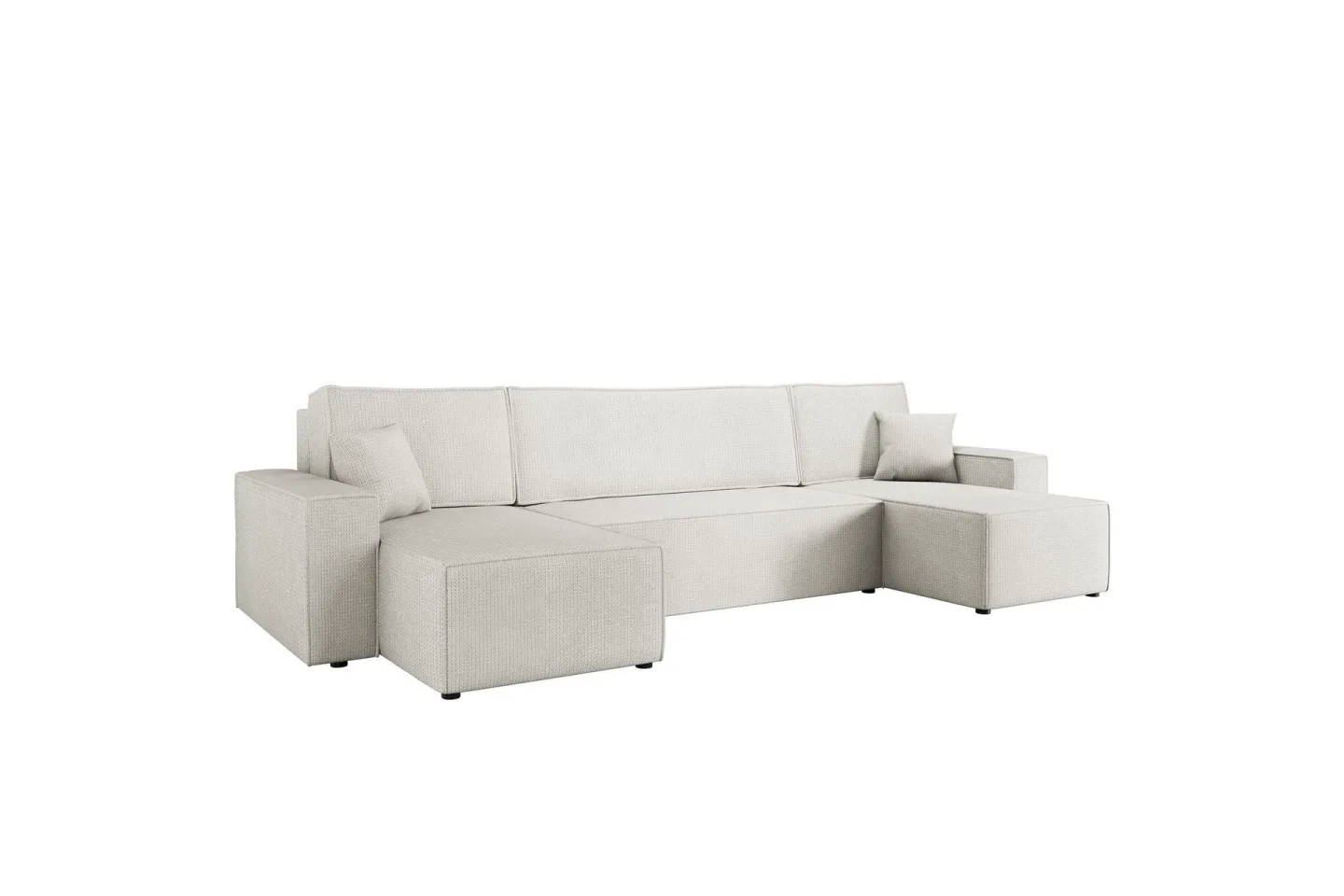 Hobson Bäddsoffa Dubbeldivan 4-sits i Plysch - Vit