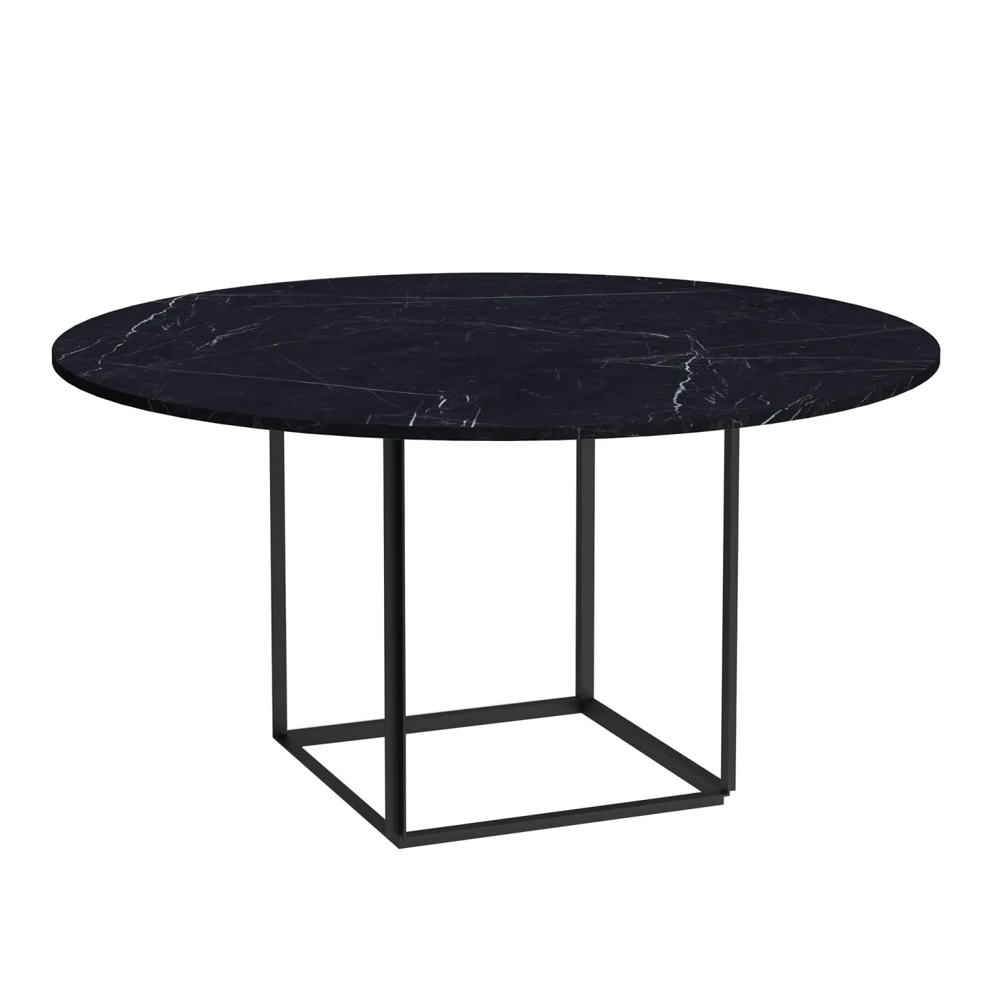 New Works - Florence Dining Table 145 cm Iron Black/Black Marquina Marble - Matbord - Josefine Hedemann,Knut Bendik Humlevik - Svart - Metall/Sten