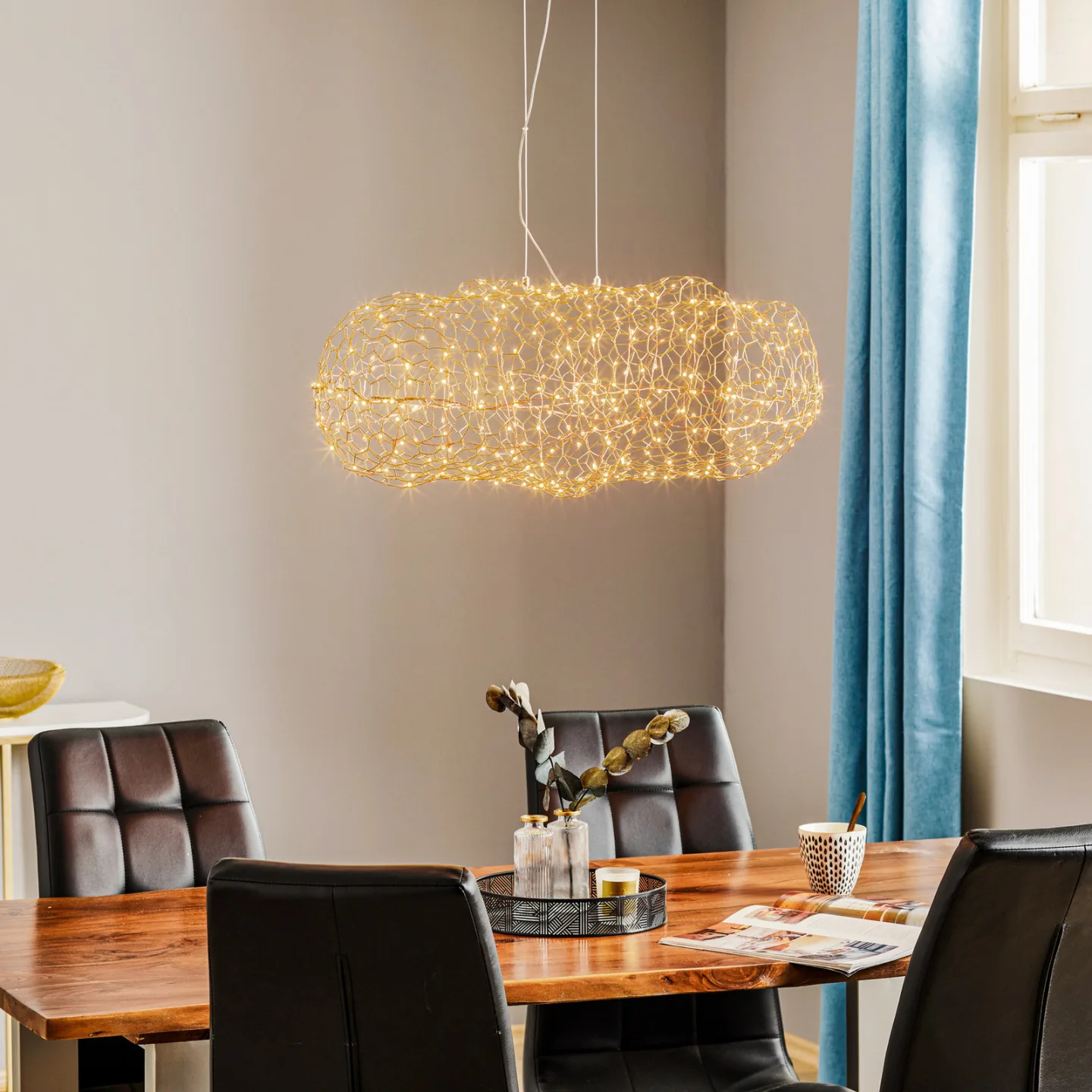Hayden LED Pendel L75 Gold - By Rydéns - Stue - Design - Metall - Med en lyskilde