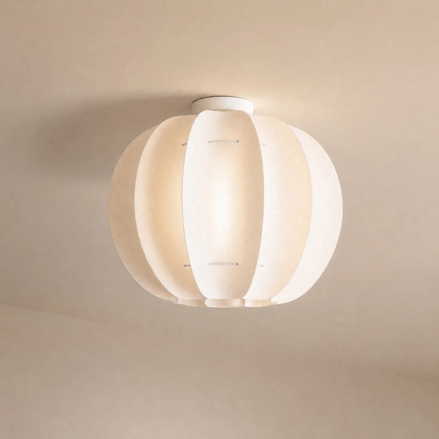 Winslow Deckenleuchte, E27, Ø 50 cm, cremeweiß, Kunststoff - Lindby - Wohnzimmer - Skandinavisch - Einflammig
