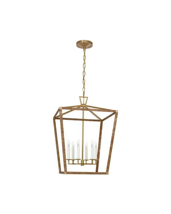 Darlana Wrapped Lantern Rattan / Antique Brass