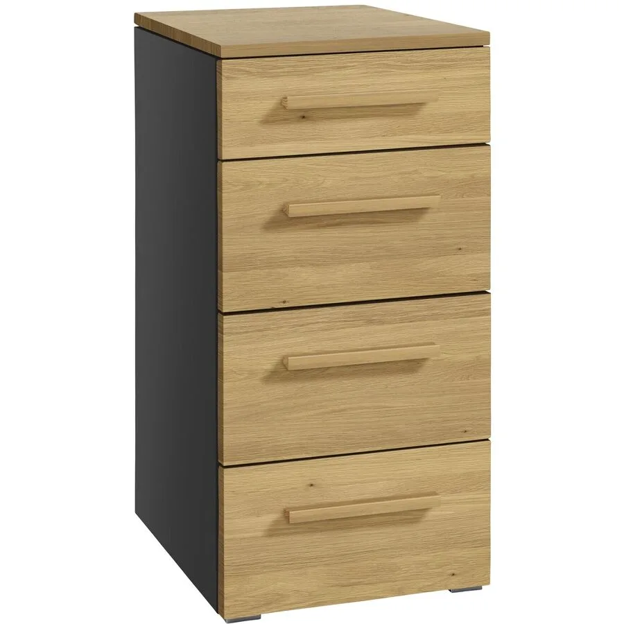 Hasena Kommode Nicanora anthrazit/eiche Holz/MDF B 45 H 86 cm