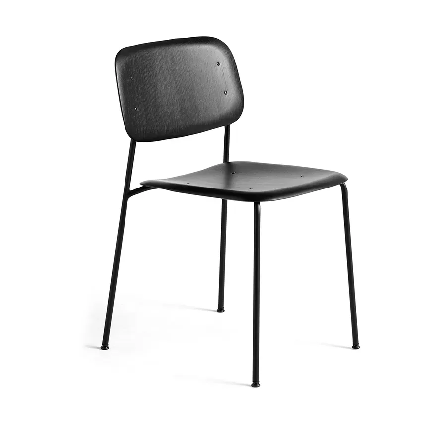 HAY Soft Edge 40 Stuhl Black oak-schwarzes Stahlgestell