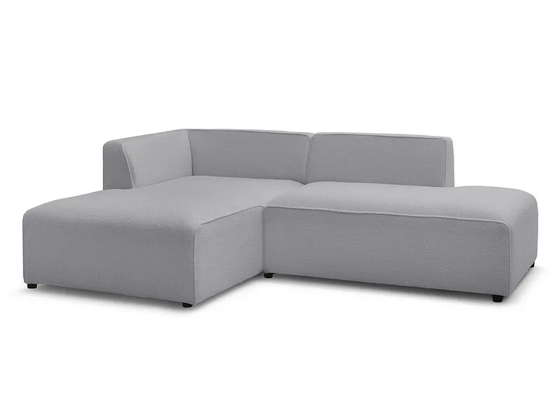 Ecksofa BOBOCHIC MEGEVE Boucle-Stoff hellgrau