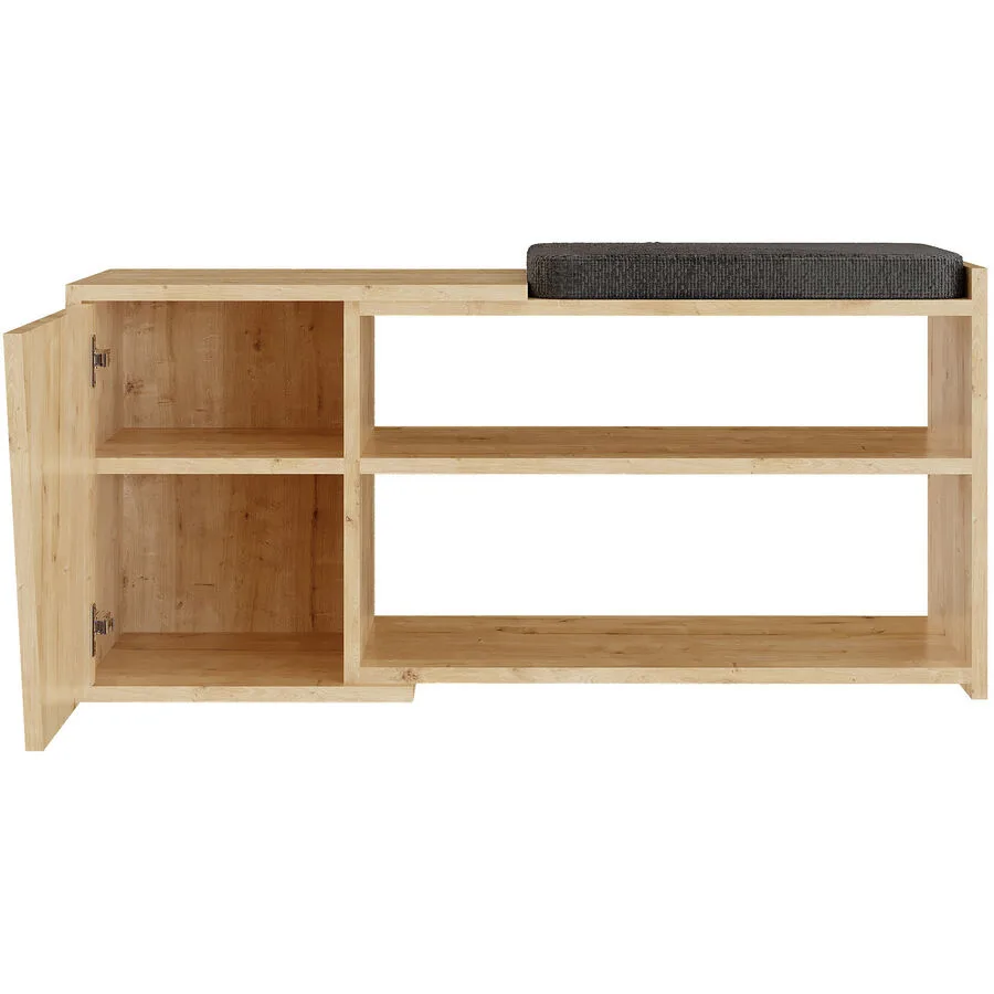 Schuhschrank Yemek eiche Melaminbeschichtete Spanplatte B 104 H 37 cm