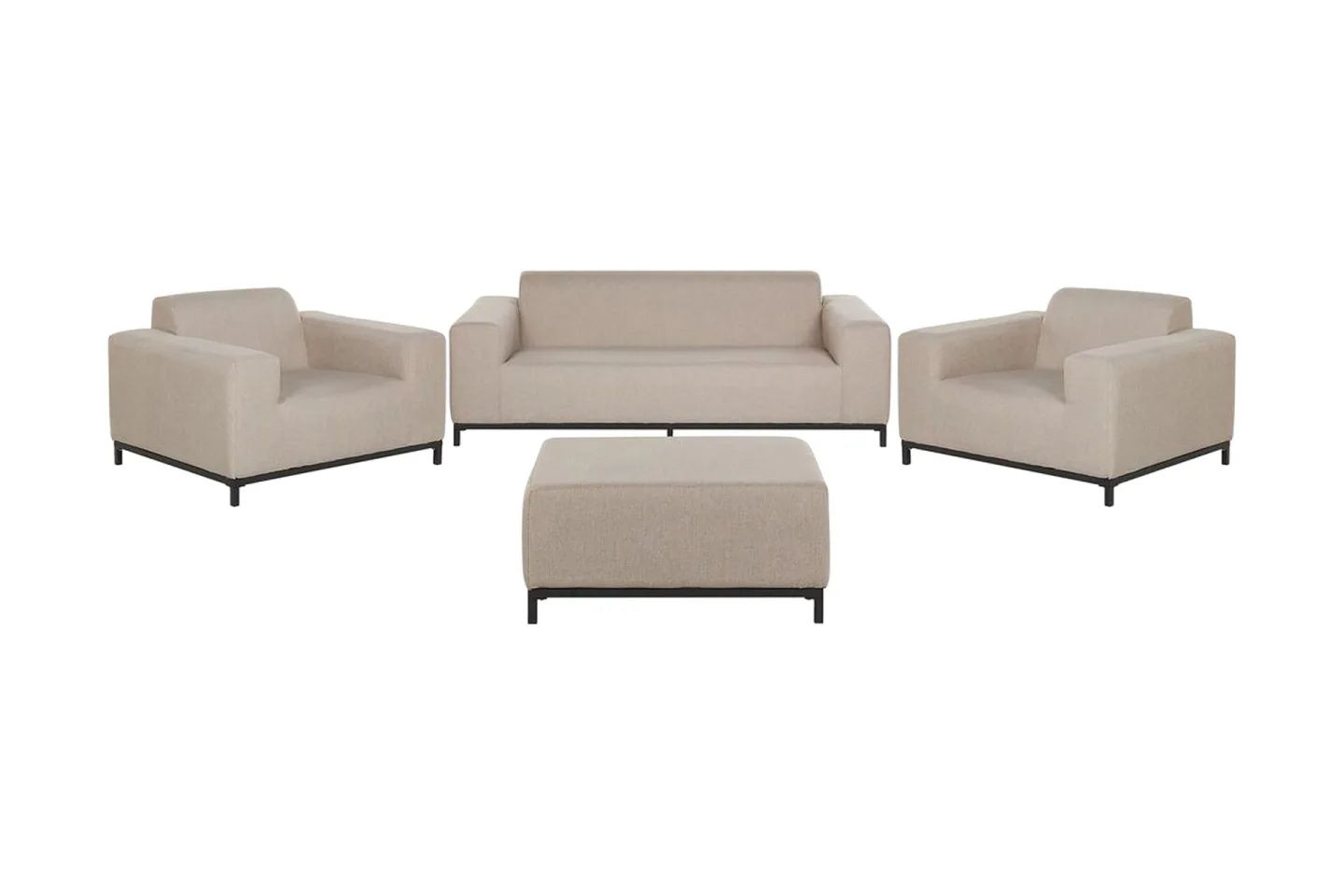 Hughen Loungegrupp Utomhus 5-sits - Beige/Svart