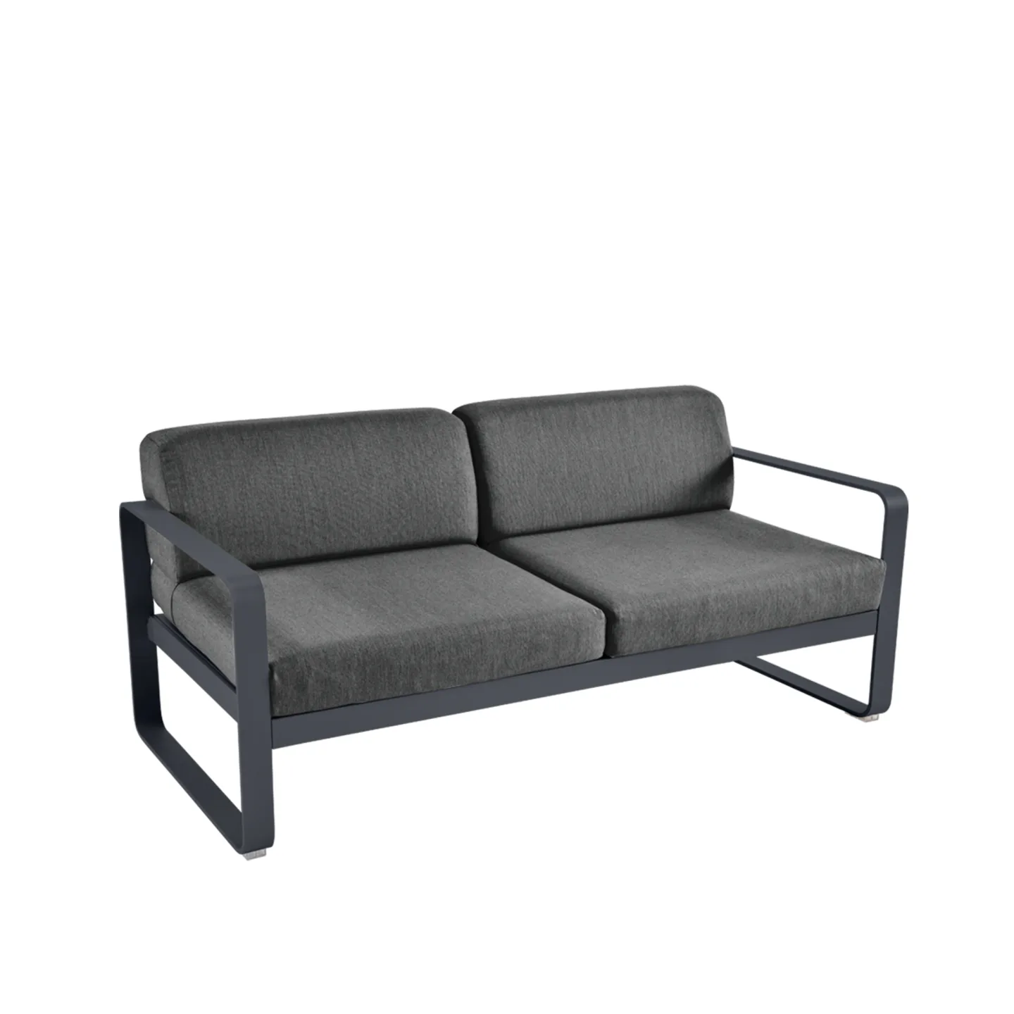 Fermob - Bellevie 2 Seater Sofa Graphite Grey Cushions, Anthracite - Soffor utomhus - Pagnon & Pelhaître