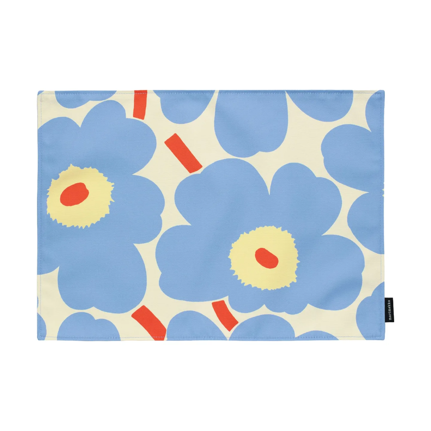 Marimekko Pieni Unikko Platzdecke Off white-light blue-melon-orange red, 31x42 cm