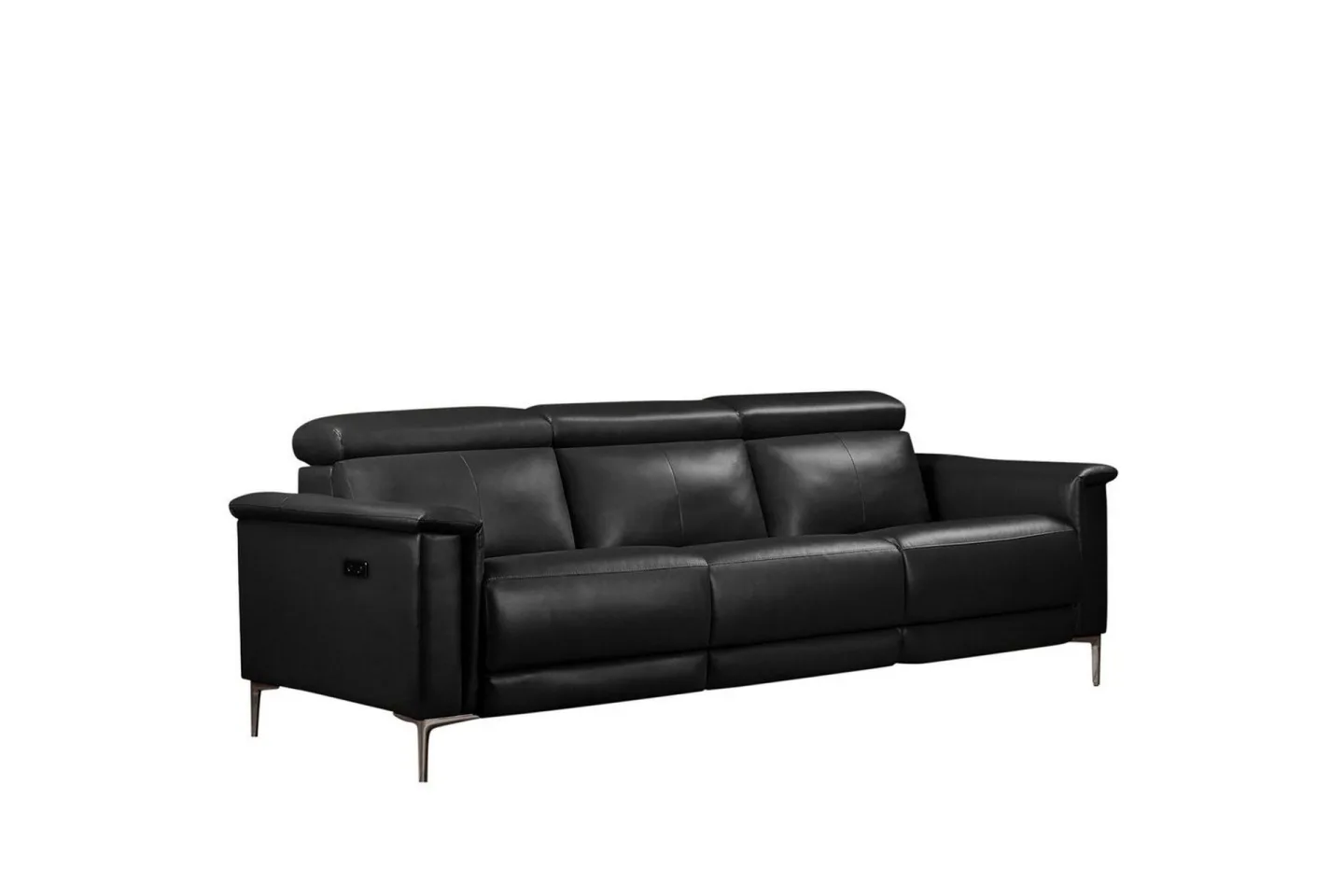 Reclinersoffa utan hörn Loft24 3-sitssoffa Lund Cognac Antracit -
