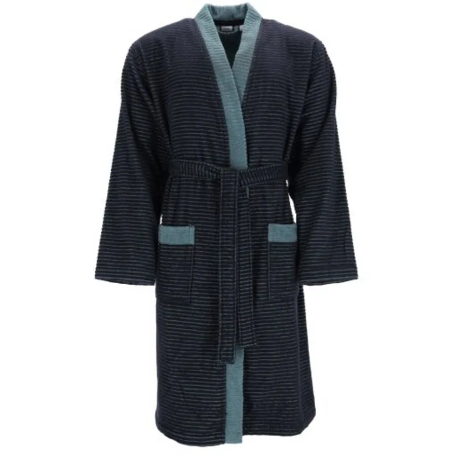 Esprit Bademantel Double Stripe S Navy Blue Baumwolle S