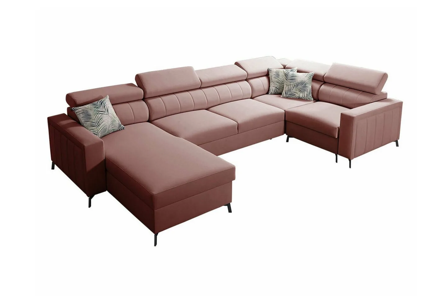 Galbally 4-sits Hörnbäddsoffa Light pink -