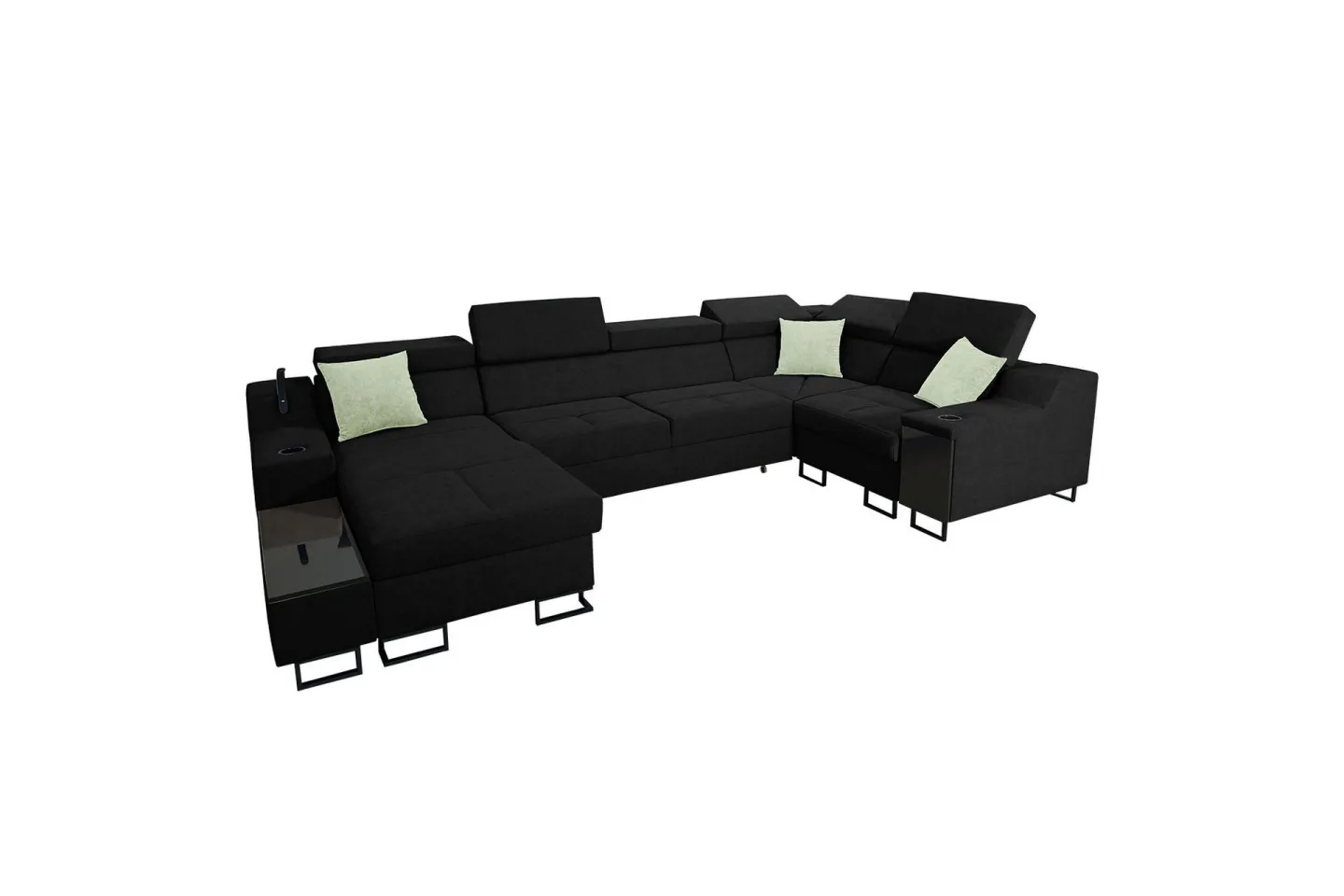 Seginus Hörnbäddsoffa m. Divan 5-sits 268x127 - Svart