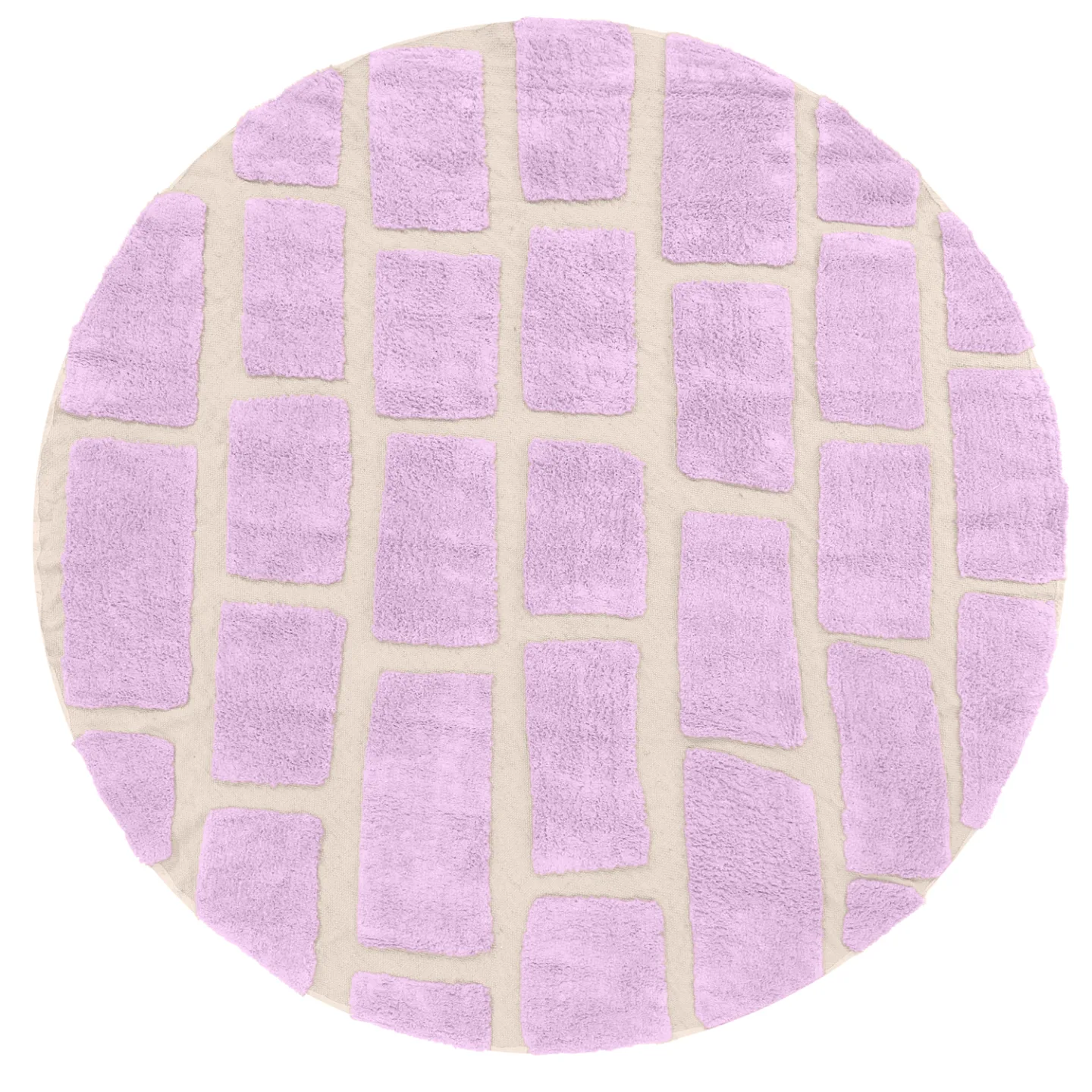 Rundt teppe - Cyrus Natural Cotton Shaggy (lilla) (Størrelse: Ø 240 cm)