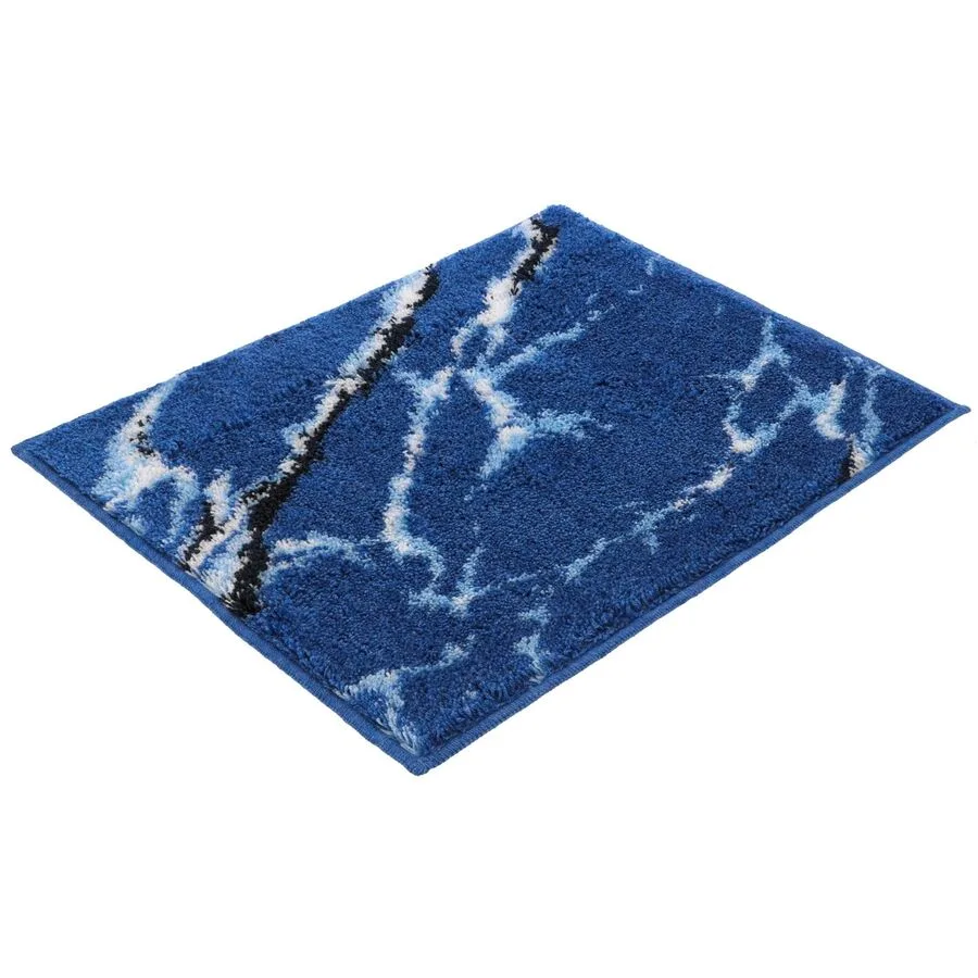 Vossen Badteppich Marble dunkelblau Polyacryl 50 x 60 cm Rechteckig