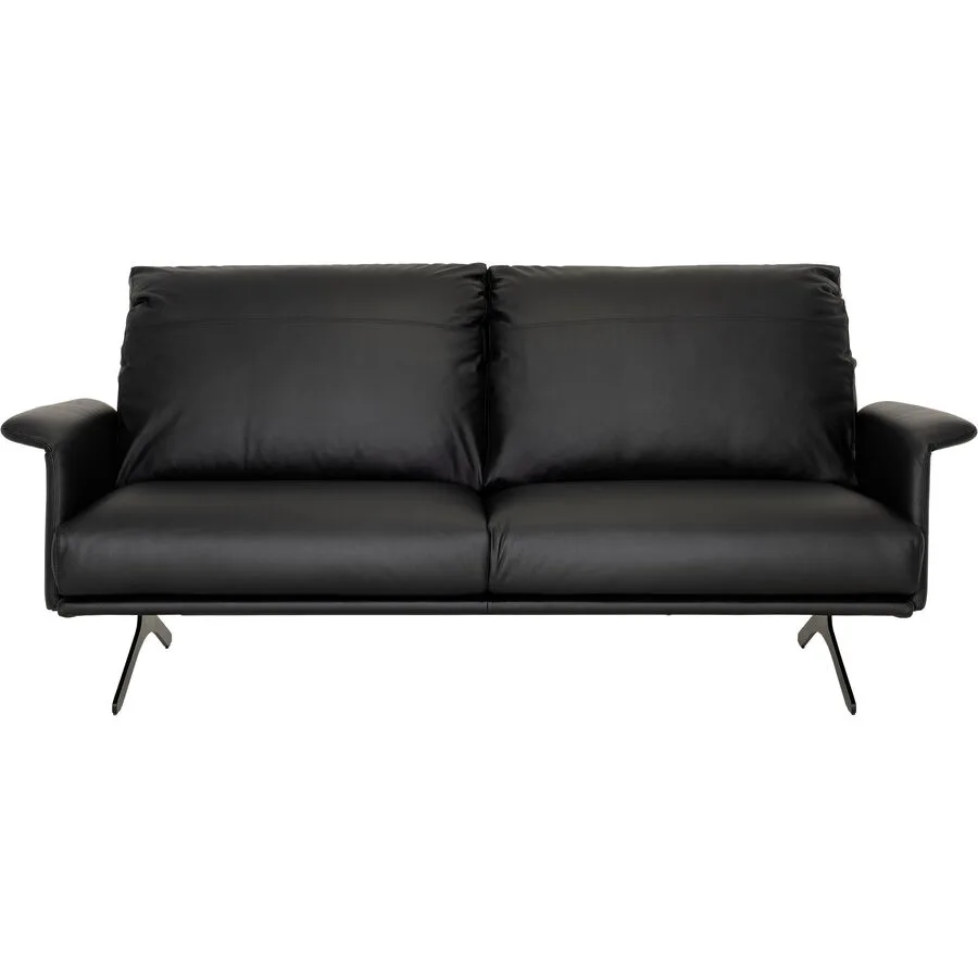 Sofa Tena Schwarz Leder 86 cm 212 cm