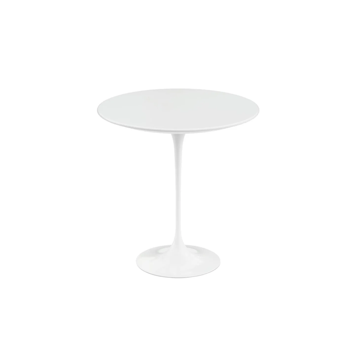 Knoll - Saarinen Round Table - Småbord, Vitt underrede, skiva i Vit laminat, Ø 51 - Sidobord - Eero Saarinen