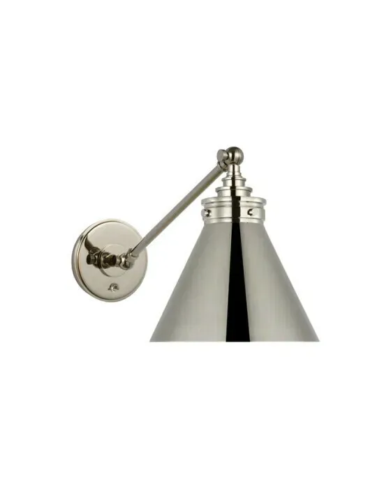 Parkington Single Library Wall Light Polished Nickel