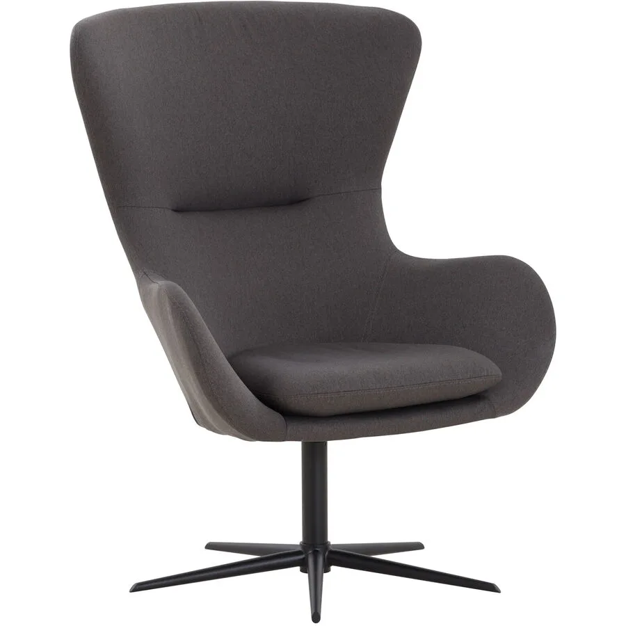 Sessel Calvin Dunkelgrau, Schwarz Stoff, Metall B 78 T 82 H 99 cm