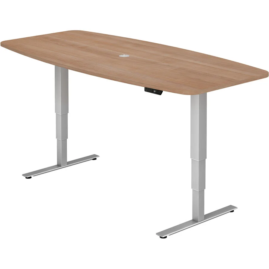 Schreibtisch Office nussbaum Holzwerkstoff Höhenverstellbar B 220 T 103 cm